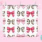 20oz SUBLIMATION TRANSFER- PINK COW PRINT BOWS