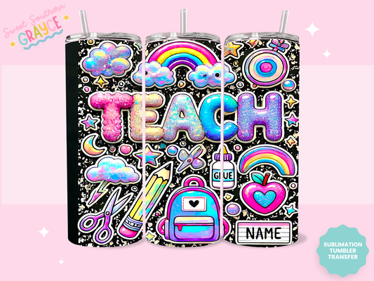20oz SUBLIMATION TRANSFER- COLORFUL TEACH COMP BOOK
