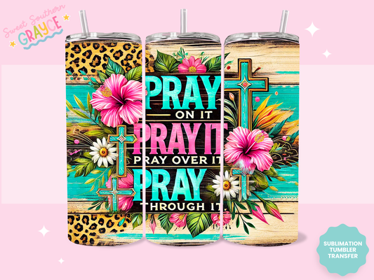 20oz SUBLIMATION TRANSFER- CHEETAH CROSS PRAY