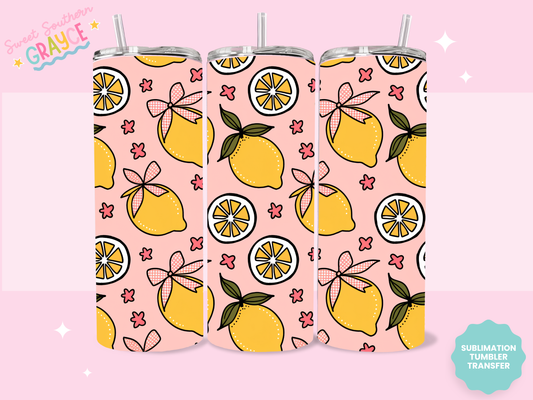 20oz SUBLIMATION TRANSFER- PINK LEMONS