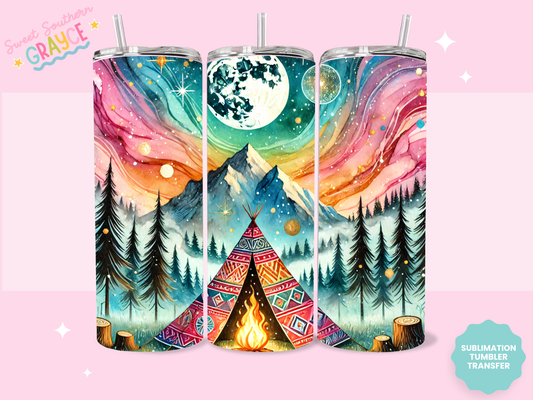 20oz SUBLIMATION TRANSFER- MOUNTAIN TENT