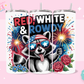 20oz SUBLIMATION TRANSFER- RED WHITE & ROWDY