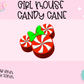 3D STRAW TOPPER- GIRL MOUSE CANDY CANE