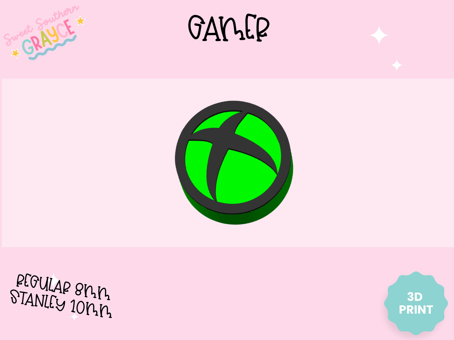 3D STRAW TOPPER- GAMER