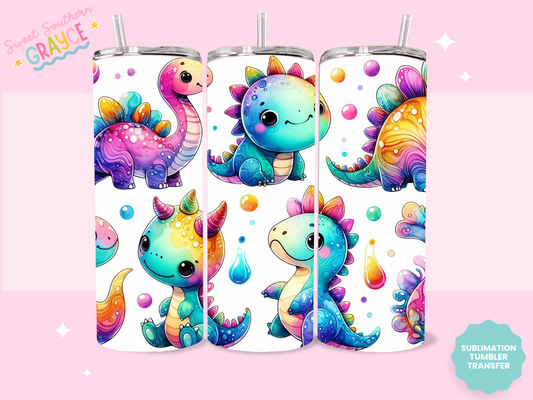 20oz SUBLIMATION TRANSFER - COLORFUL DINOS