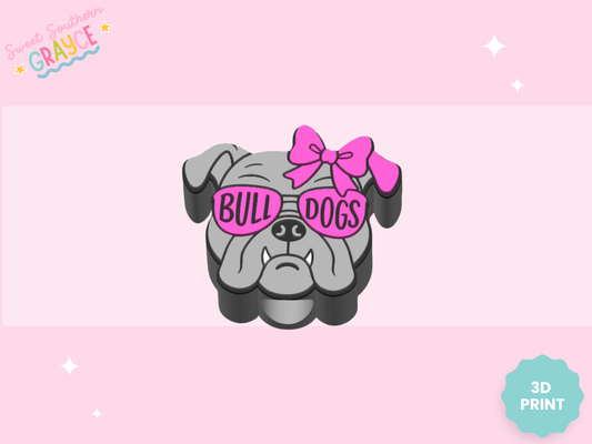 3D STRAW TOPPER- CUTE BULLDOG