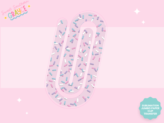 JUMBO PAPER CLIP SUB TRANSFER - CUPCAKE SPRINKLES