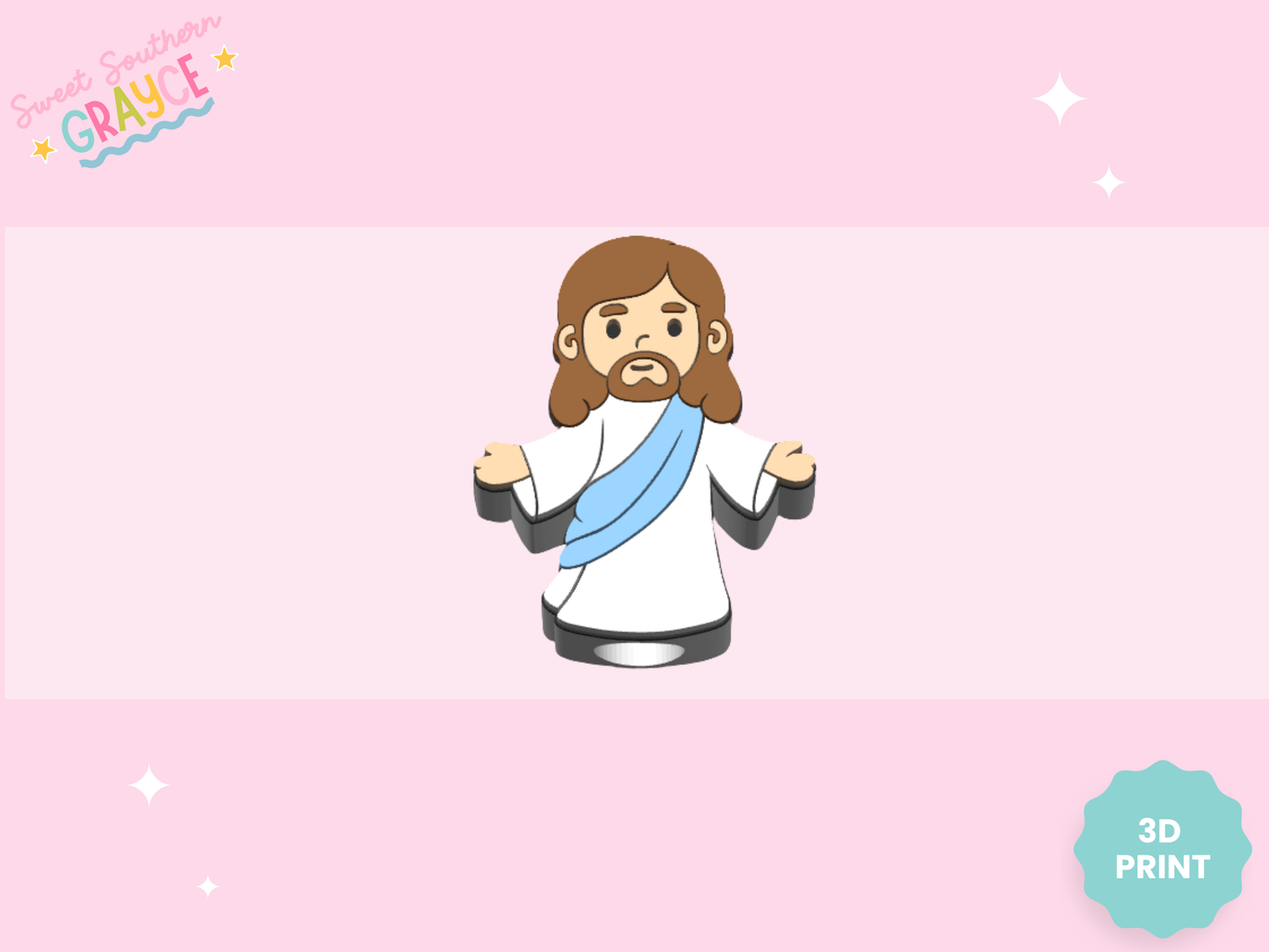 3D STRAW TOPPER- JESUS