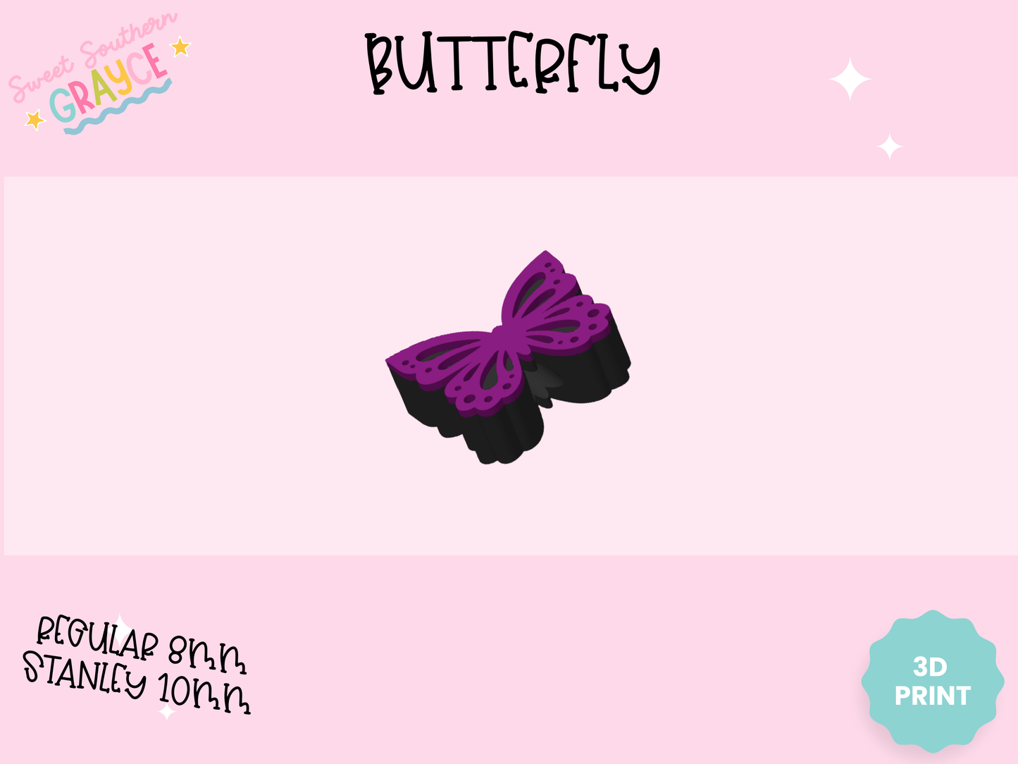 3D STRAW TOPPER- BUTTERFLY