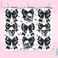 20oz SUBLIMATION TRANSFER - SKULL BLACK BOWS