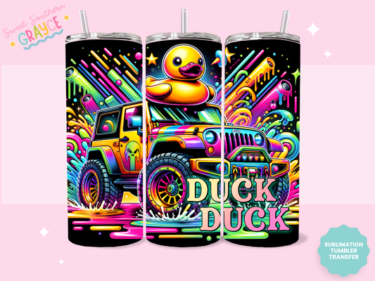 20oz SUBLIMATION TRANSFER - DUCK DUCK NEON