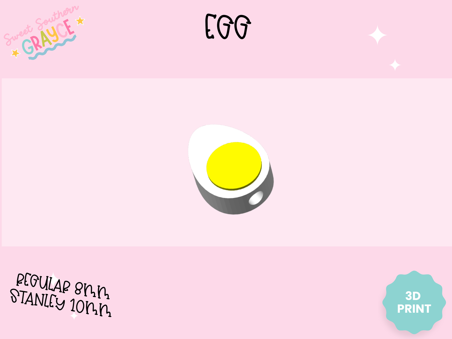 3D STRAW TOPPER- EGG