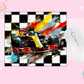 MOUSE PAD SUBLIMATION TRANSFER - CHECKERED RACE CAR