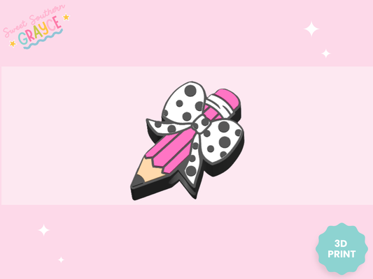 3D STRAW TOPPER- POLKA DOT PENCIL