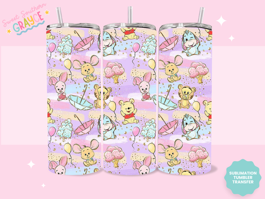 20oz SUBLIMATION TRANSFER- COLORFUL WOODLAND FRIENDS