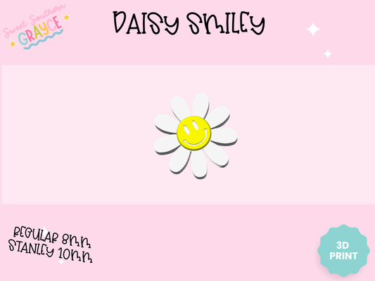 3D STRAW TOPPER- DAISY SMILEY