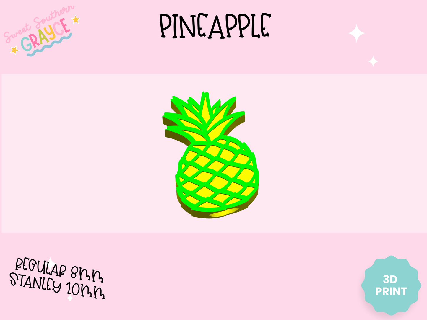 3D STRAW TOPPER- PINEAPPLE