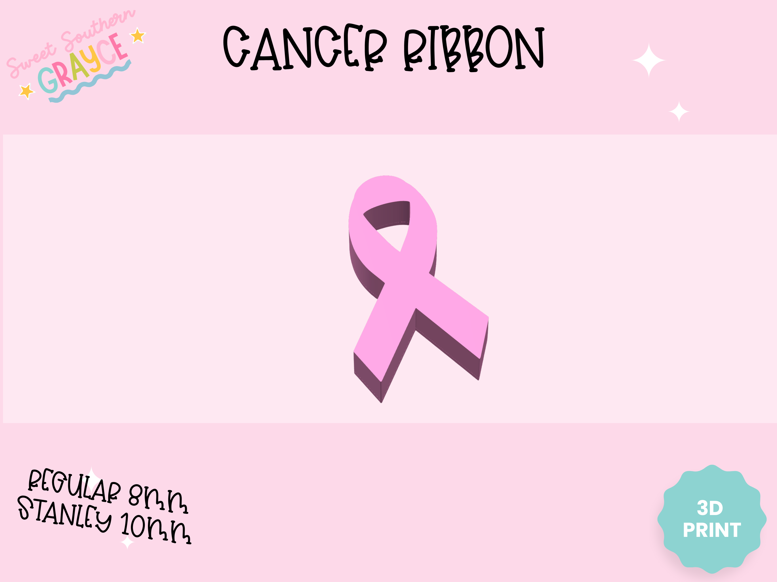 3D STRAW TOPPER- CANCER RIBBON – sweetsoutherngrayce