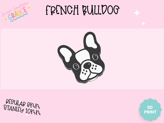3D STRAW TOPPER- FRENCH BULLDOG