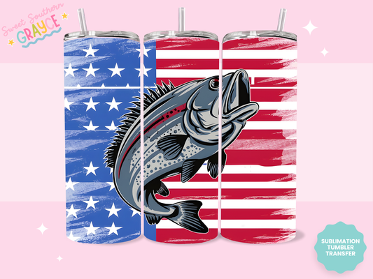 20oz SUBLIMATION TRANSFER - AMERICAN FISH