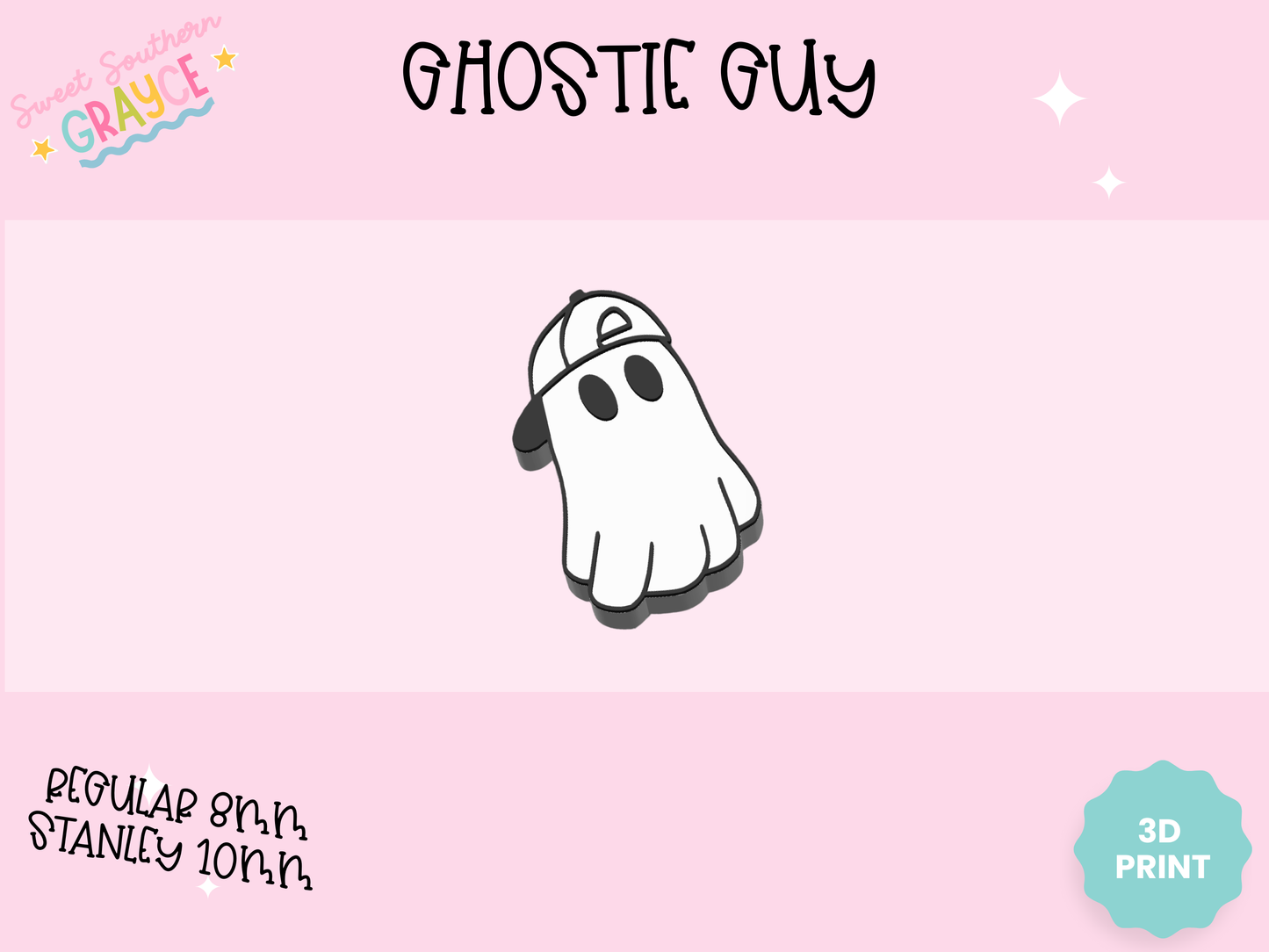 3D STRAW TOPPER- GHOSTIE GUY