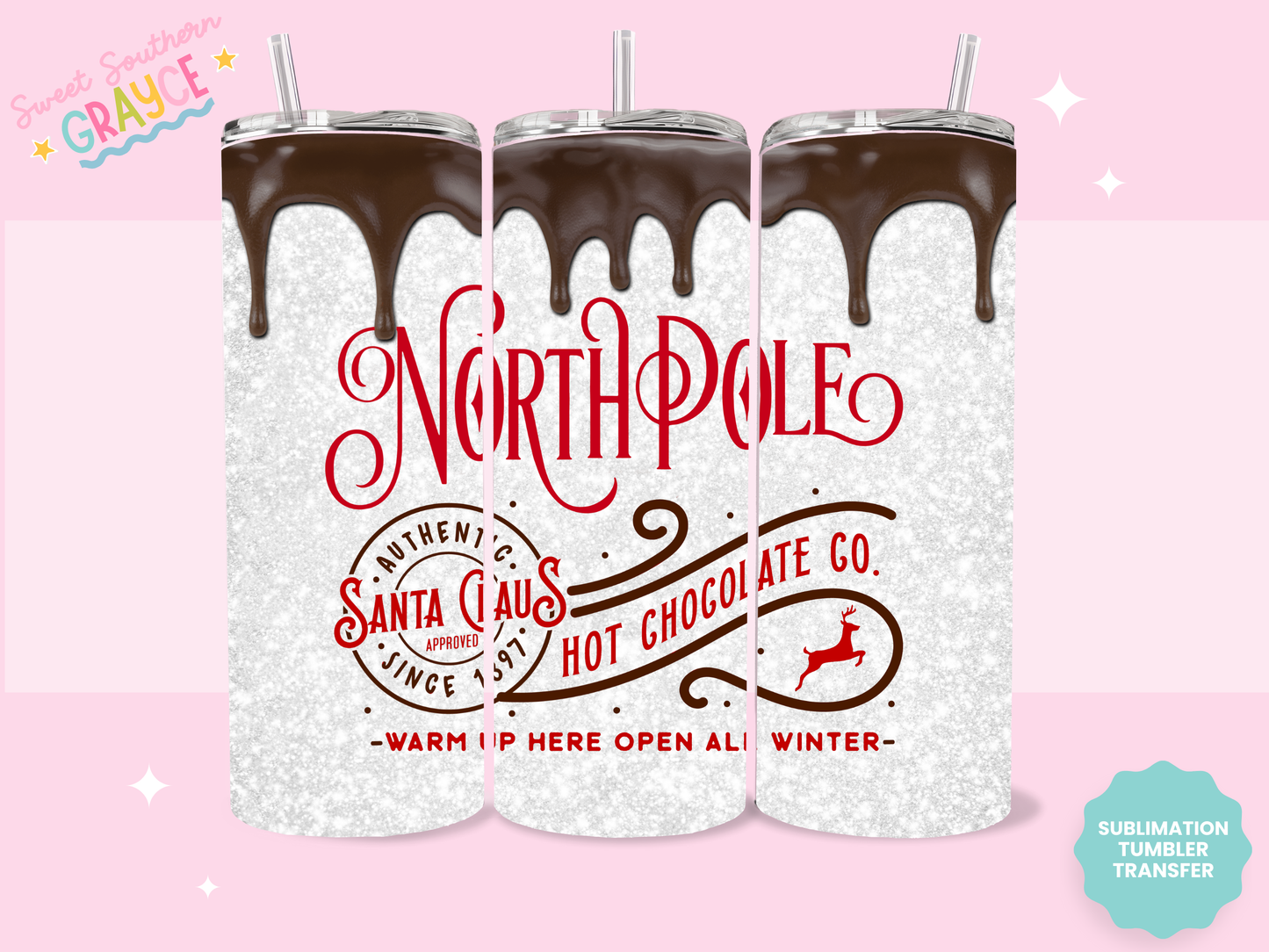 20oz SUBLIMATION TRANSFER - NORTH POLE