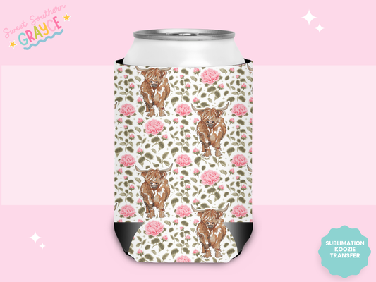 CAN KOOZIE SUB TRANSFER - HEIFERS AND ROSES