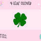 3D STRAW TOPPER- 4 LEAF CLOVER