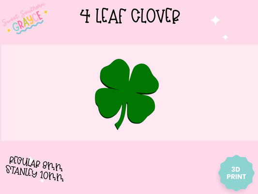 3D STRAW TOPPER- 4 LEAF CLOVER