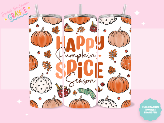 20oz SUBLIMATION TRANSFER - HAPPY PUMPKIN SPICE SEASON