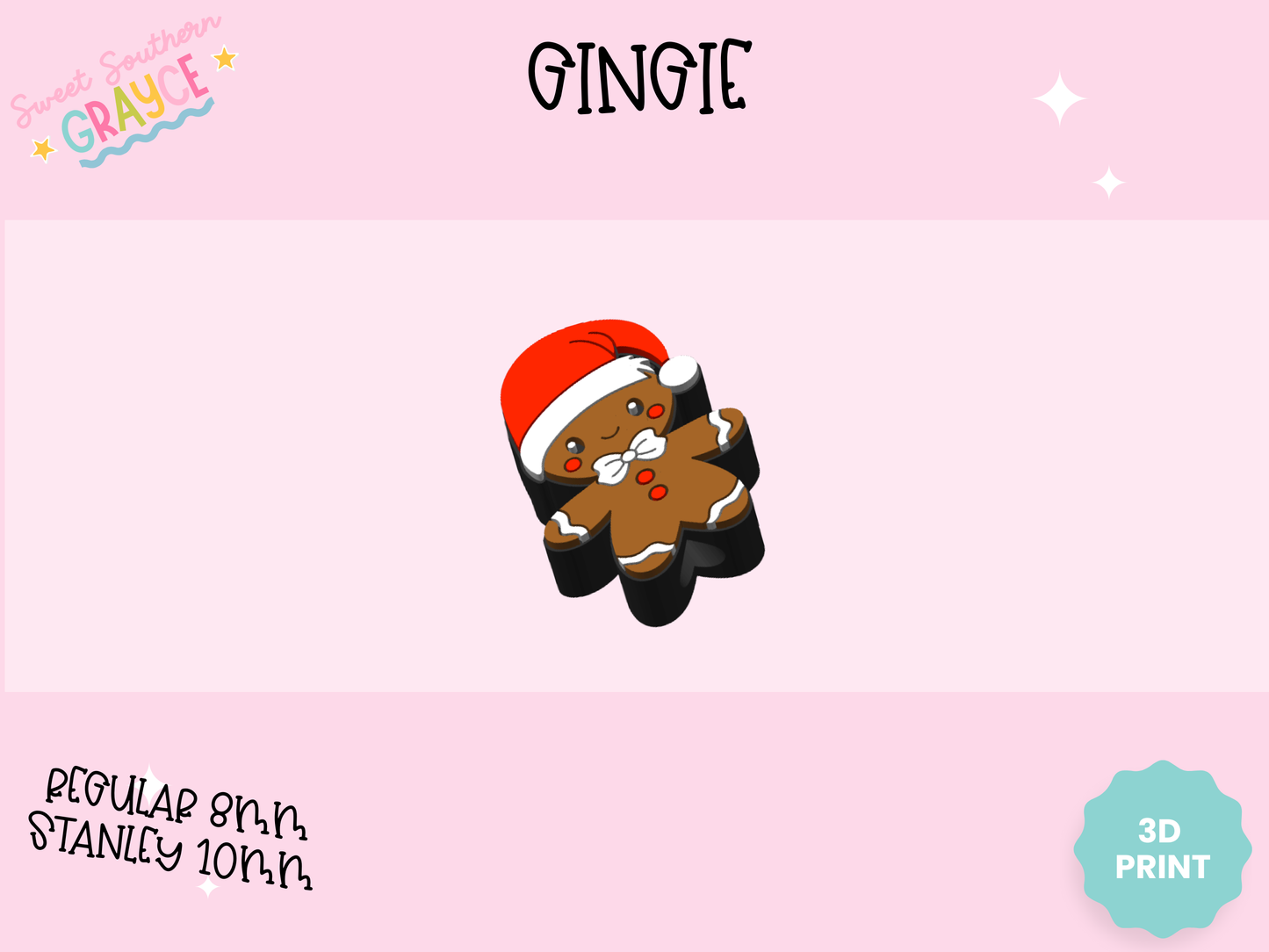 3D STRAW TOPPER- GINGIE