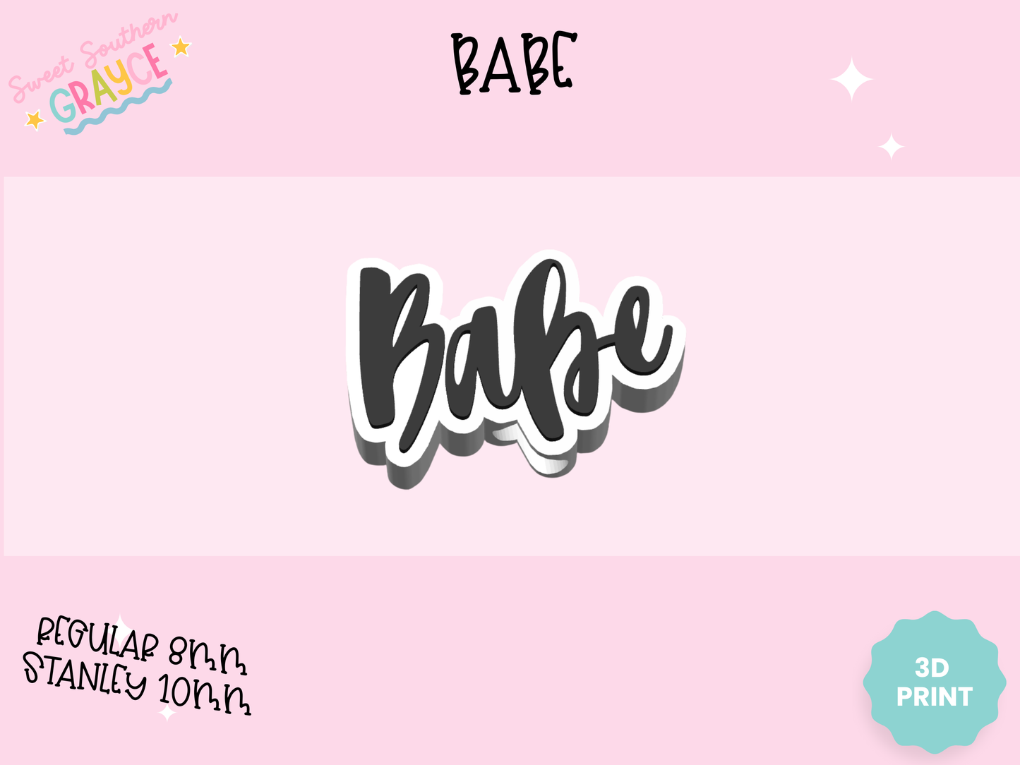 3D STRAW TOPPER- BABE