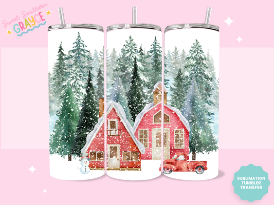 20oz SUBLIMATION TRANSFER - CHRISTMAS BARN