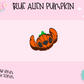 3D STRAW TOPPER- BLUE ALIEN PUMPKIN