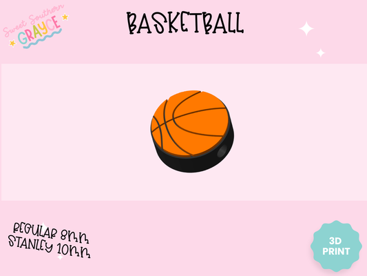 3D STRAW TOPPER- BASKETBALL