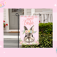 GARDEN FLAG SUBLIMATION TRANSFER - HAPPY EASTER FLORAL BUNNY