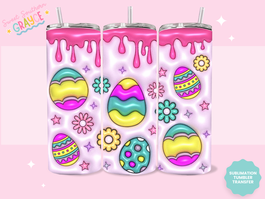 20oz SUBLIMATION TRANSFER - PUFFY DRIP EASTER EGGS