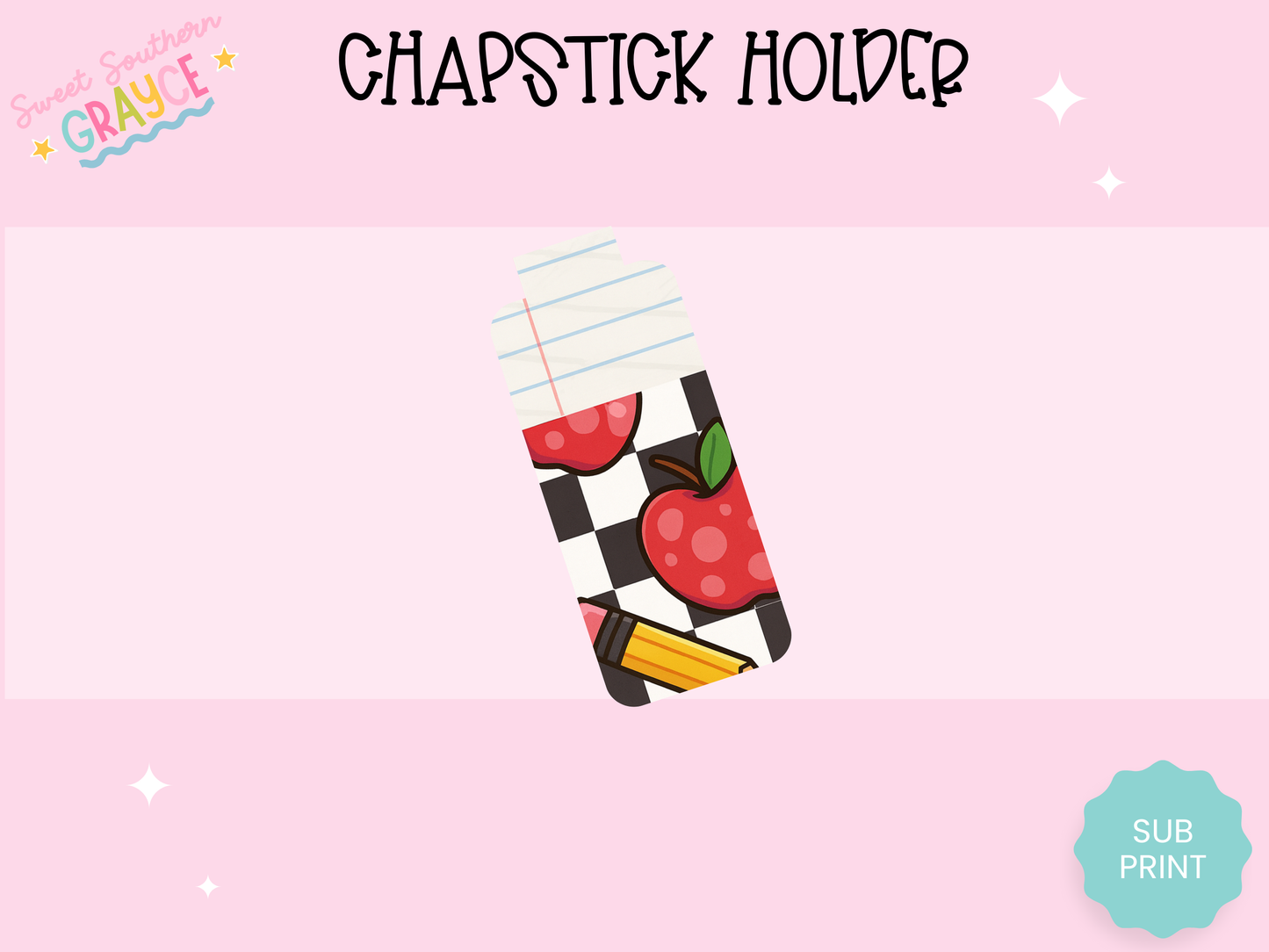 CHAPSTICK HOLDER- APPLE PAPER