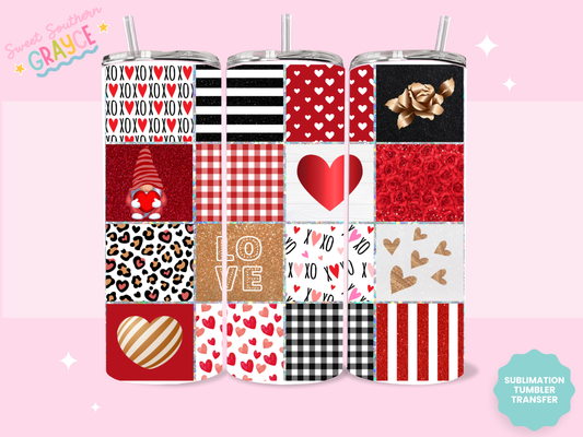 20oz SUBLIMATION TRANSFER - VALENTINES SQUARES