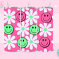 20oz SUBLIMATION TRANSFER - PINK AND GREEN SMILEY DAISIES