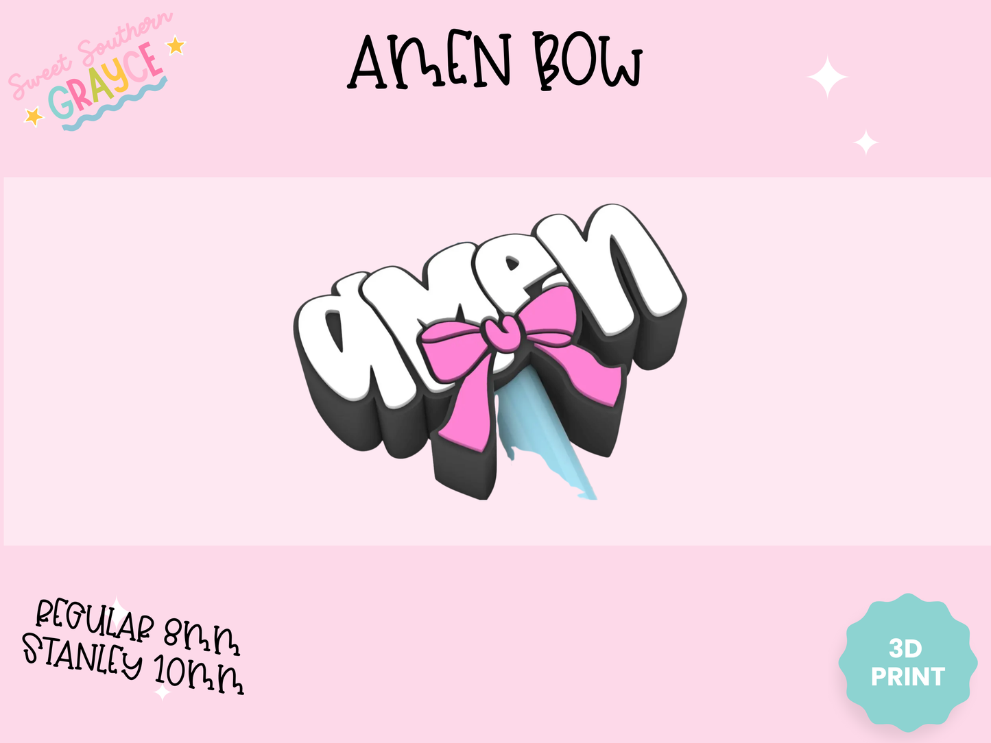 3D STRAW TOPPER- AMEN BOW