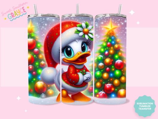 20oz SUBLIMATION TRANSFER - GIRL DUCK CHRISTMAS