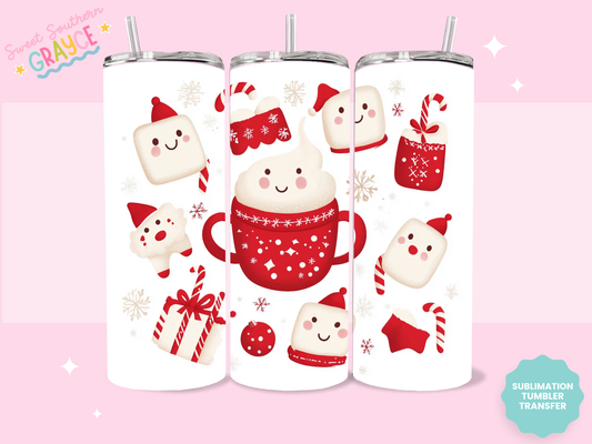 20oz SUBLIMATION TRANSFER - RED CHRISTMAS DRINKS