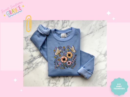 FLOWERS AND BUTTERFLIES