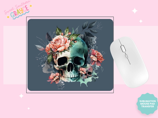 MOUSE PAD SUBLIMATION TRANSFER - COLORFUL SKULL #2