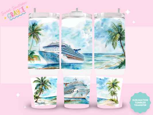 40oz SUBLIMATION TRANSFER- CRUISE SHIP