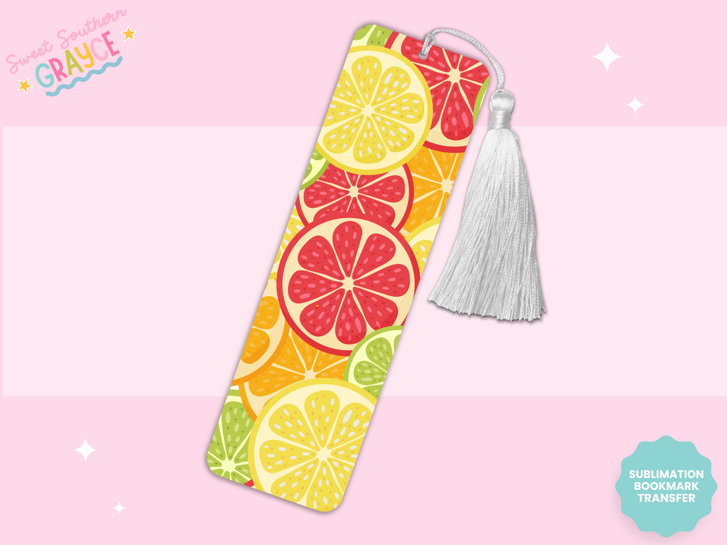 BOOKMARK SUBLIMATION TRANSFER - COLORFUL LEMONS