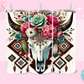 20oz SUBLIMATION TRANSFER - FLORAL BULL SKULL