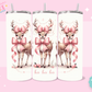 20oz SUBLIMATION TRANSFER - PINK BOW REINDEER