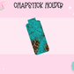CHAPSTICK HOLDER- TURQ CHEETAH